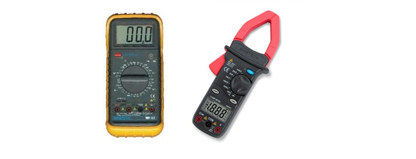 Measuring equipment, clamp meters, multimeters and lands meters